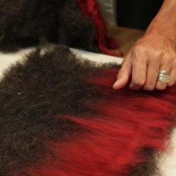 Pose de la laine en couche croisée